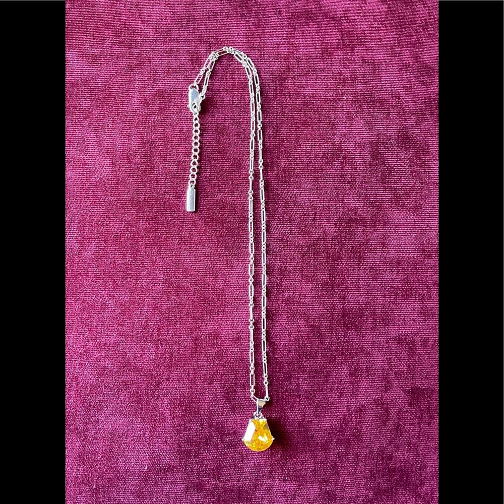 New 925 Sterling Silver Necklace with Crystal Pendant